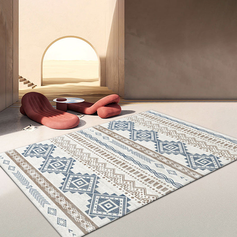 Klassiek tribaal patroon binnen tapijt Retro Native American Carpet Polyester Non-Slip Backing Rug voor woonkamer