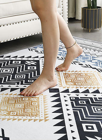 Klassiek tribaal patroon binnen tapijt Retro Native American Carpet Polyester Non-Slip Backing Rug voor woonkamer