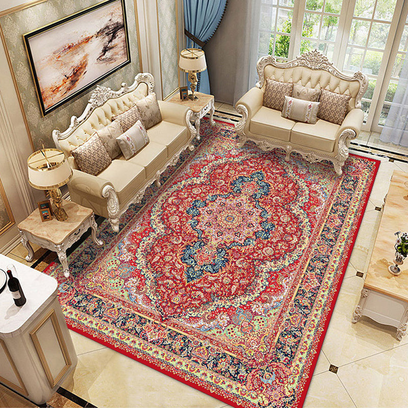 Decorative Victoria Indoor Rug Reclaimed Floral Printed Area Carpet Polyester Stain Resistant Rug for Living Room