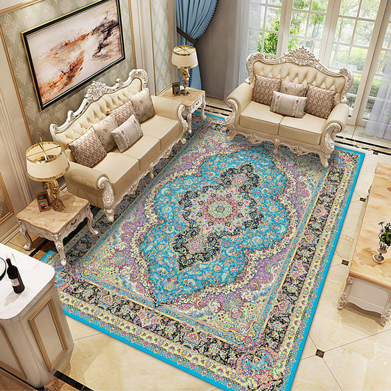 Decorative Victoria Indoor Rug Reclaimed Floral Printed Area Carpet Polyester Stain Resistant Rug for Living Room