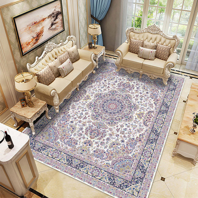 Decorative Victoria Indoor Rug Reclaimed Floral Printed Area Carpet Polyester Stain Resistant Rug for Living Room