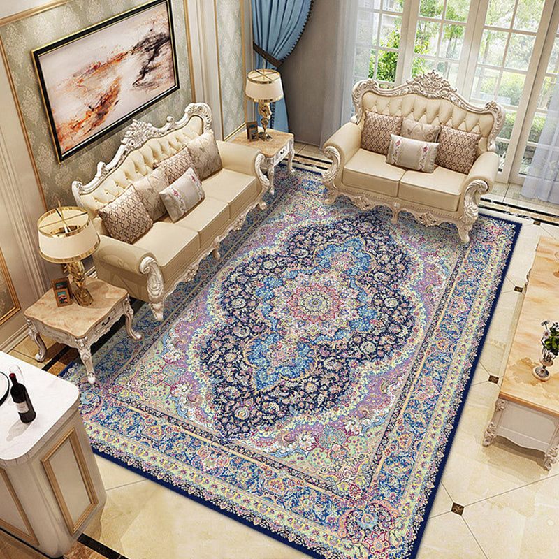 Decorative Victoria Indoor Rug Reclaimed Floral Printed Area Carpet Polyester Stain Resistant Rug for Living Room