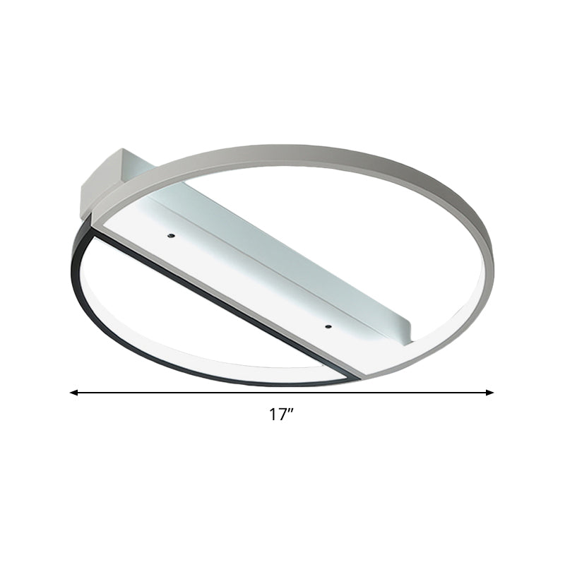 Illuminazione da incasso ad anello in bianco e nero Plafoniera LED in acrilico minimalista con luce calda/bianca/Dimmerazione continua con telecomando, larghezza 17"/21,5"