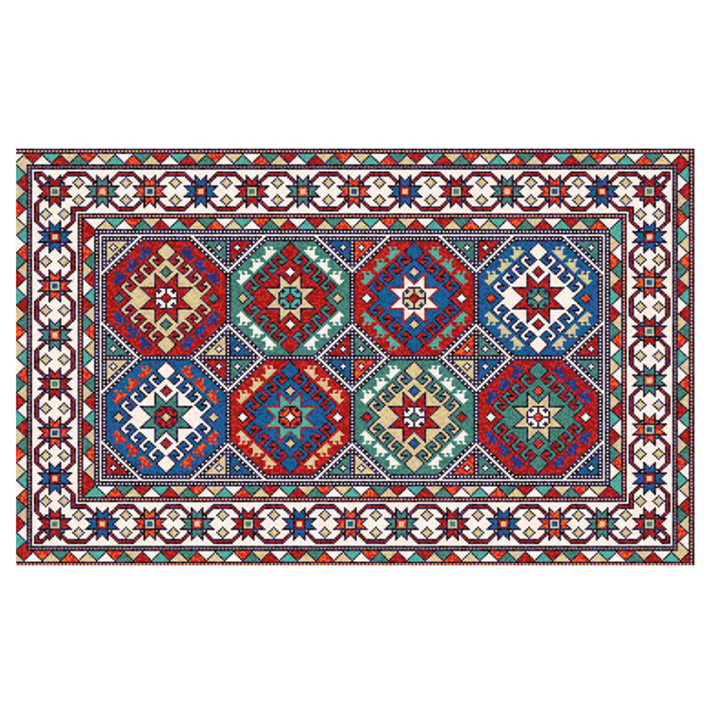 Distinctive Distinctive Floral Design Rug Traditional Moroccan Indoor Rug Polyester Anti-Slip Backing Carpet for Living Room