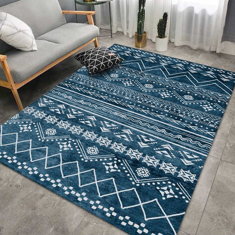 Classical Boho-Chic Area Rug Olden Tribal Pattern Area Carpet Polyester Anti-Slip Backing Rug for Home Decoration