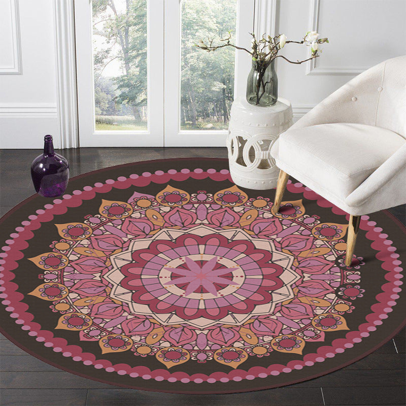 Multi-Color Gorgeous Moroccan Rug Classical Floral Design Polyester Carpet Non-Slip Backing Indoor Carpet for Home Decoration