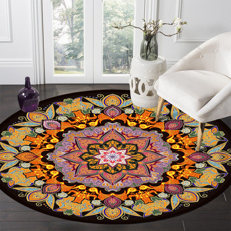 Multi-Color Gorgeous Moroccan Rug Classical Floral Design Polyester Carpet Non-Slip Backing Indoor Carpet for Home Decoration