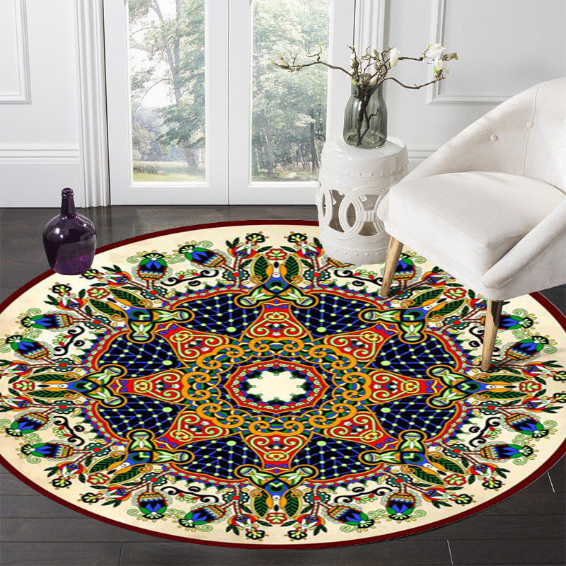 Multi-Color Gorgeous Moroccan Rug Classical Floral Design Polyester Carpet Non-Slip Backing Indoor Carpet for Home Decoration