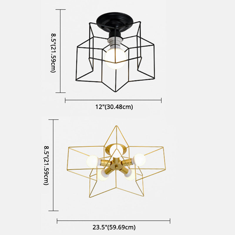 Inspirado en el techo de estrella inspirada en el techo de estrella Luz de metal semi de techo de techo de techo para cenar