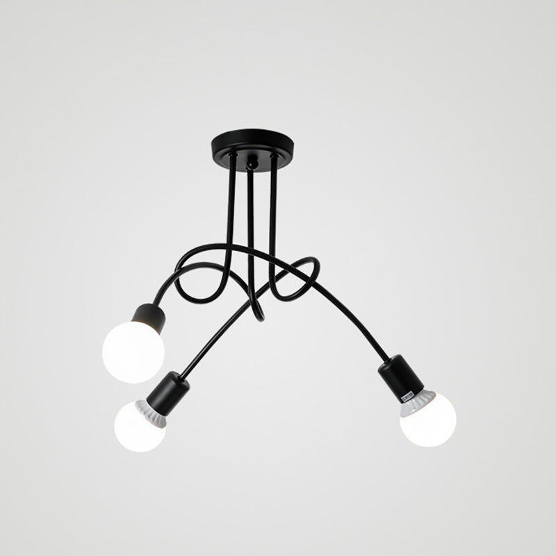 Sputnik Design Metal Semi Flush Deckenleuchte Industrieschlafzimmer Halbflush Mount Leuchte