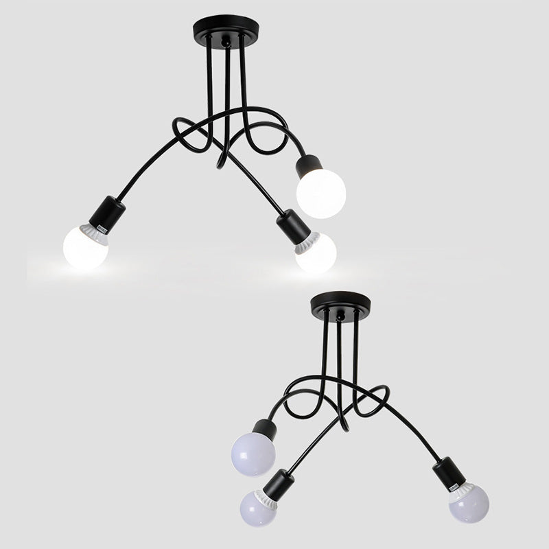 Sputnik ontwerp metaal semi spoeling plafondlicht industriële slaapkamer semi spoeling mount lamp armatuur