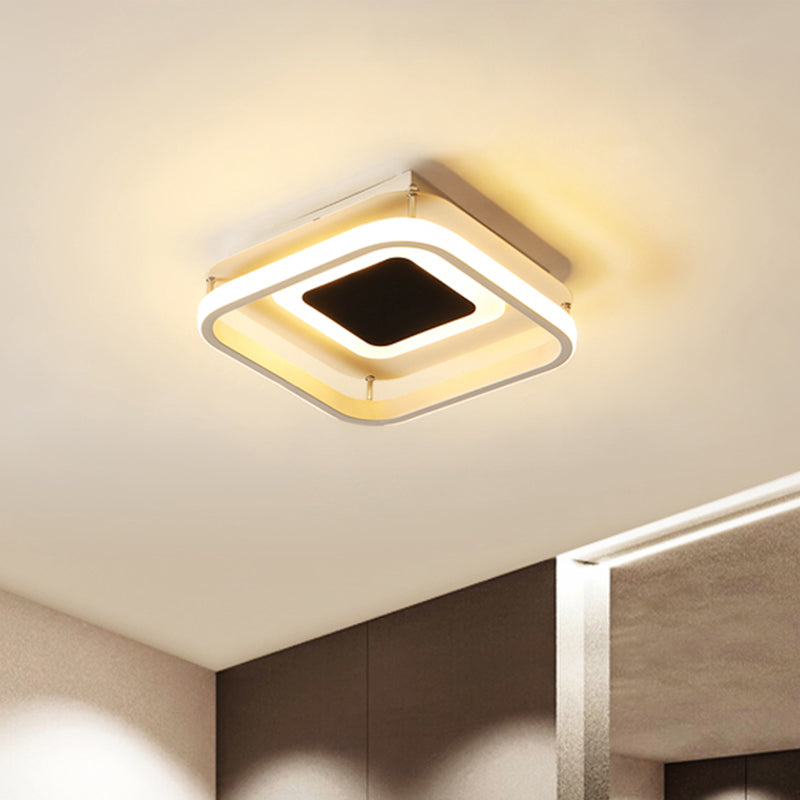 Carré acrylique plafonnier modernisme LED noir Flush Mount luminaire