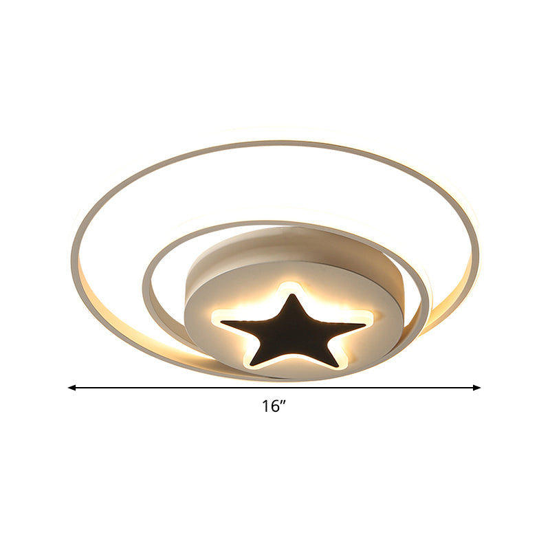 Cirkel plafondarmatuur eigentijds acryl zwart en wit 16"/19,5" brede LED-inbouwarmatuur in wit licht/afstandsbediening Traploos dimmen