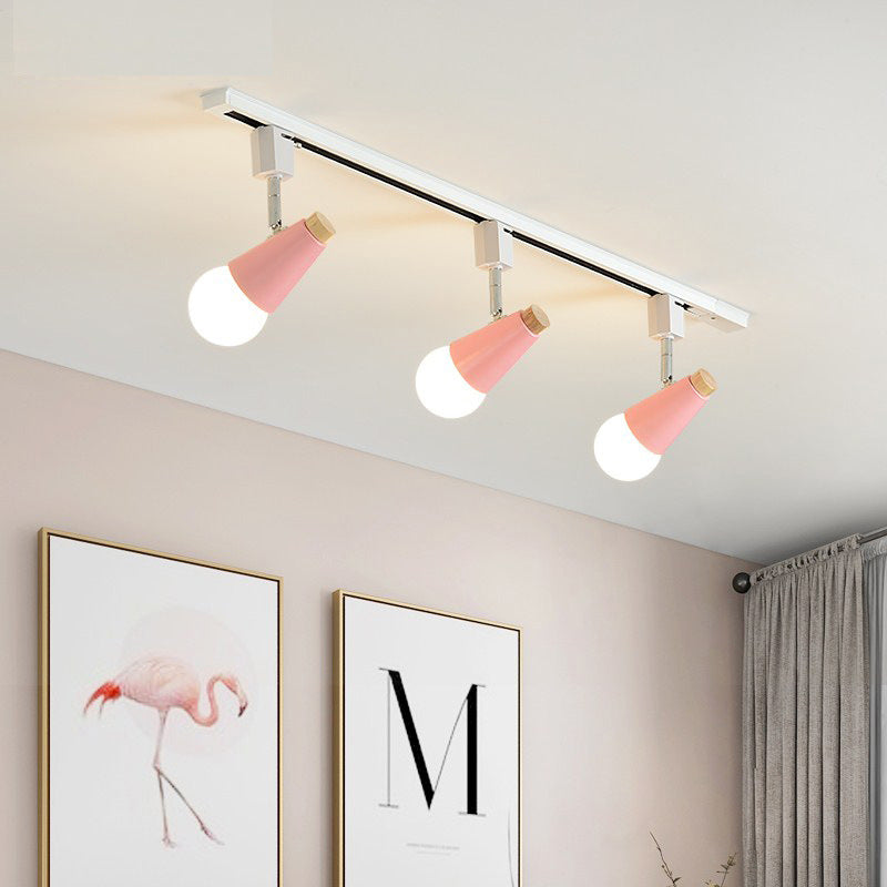 Noordse macaron-stijl open bol plafondlicht multi-kleuren semi-flushmount licht voor huis woonkamer gangpad