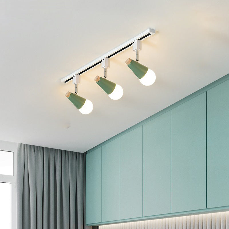 Noordse macaron-stijl open bol plafondlicht multi-kleuren semi-flushmount licht voor huis woonkamer gangpad