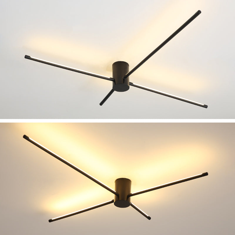 New Modern Linear Sputnik Flush Mount Ceiling Light Acrylic Living Room Flush Light