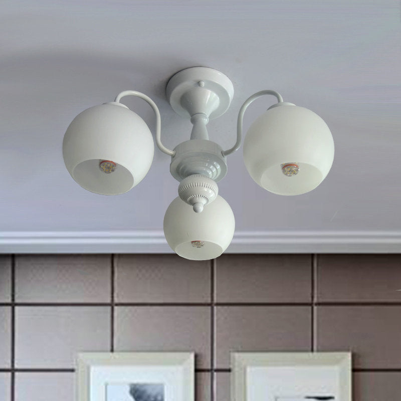 Globales Schlafzimmer Flush Mount Kronleuchter Beleuchtung Klassiker Glas halb Flush -Chandelierer