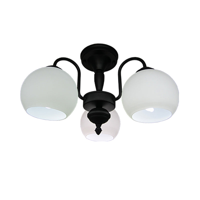 Global Bedroom Flush Mount Candelier Lighting Classic Glass Semi Flush Chandelier