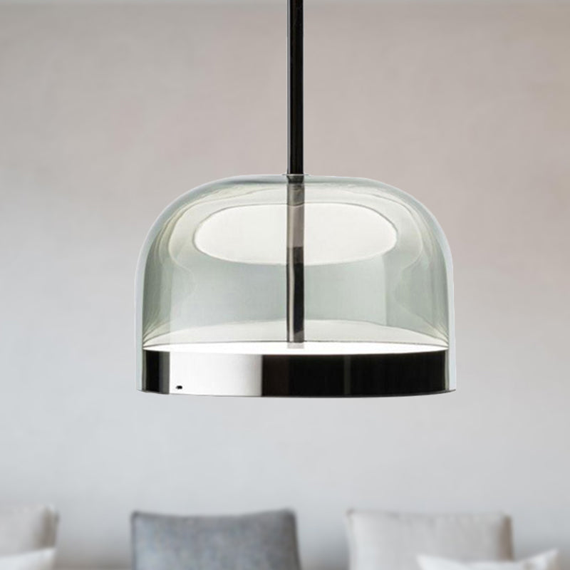 Bowl Pendant Light Modernisme Glotte transparente 1 tête noire / or rose plafonnier plafond pour salle à manger