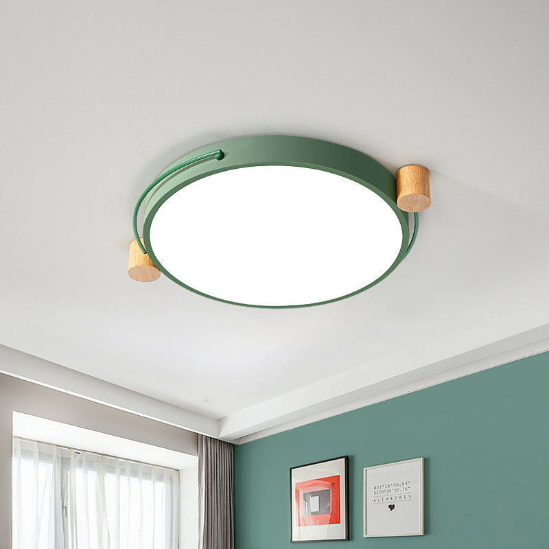 Minimalist Oval Ceiling Mount Light Fixture Metal LED 16"/19.5"/23.5" Long Bedroom Flushmount Lighting in Grey/White/Green, Warm/White Light