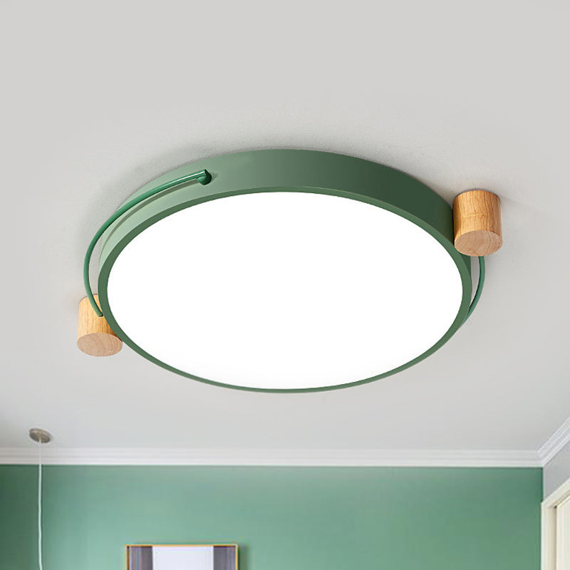 Minimalist Oval Ceiling Mount Light Fixture Metal LED 16"/19.5"/23.5" Long Bedroom Flushmount Lighting in Grey/White/Green, Warm/White Light