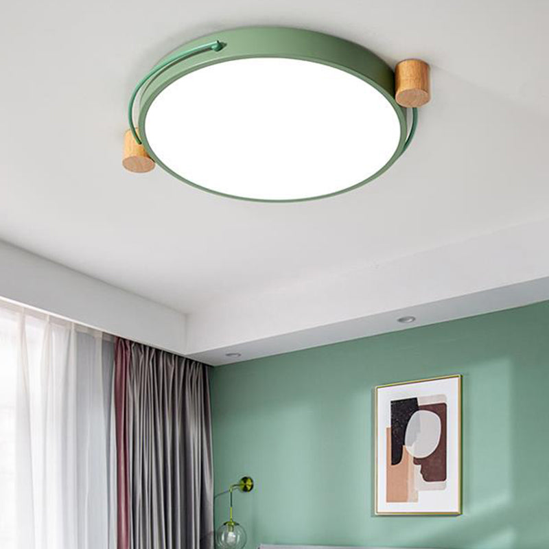 Minimalist Oval Ceiling Mount Light Fixture Metal LED 16"/19.5"/23.5" Long Bedroom Flushmount Lighting in Grey/White/Green, Warm/White Light