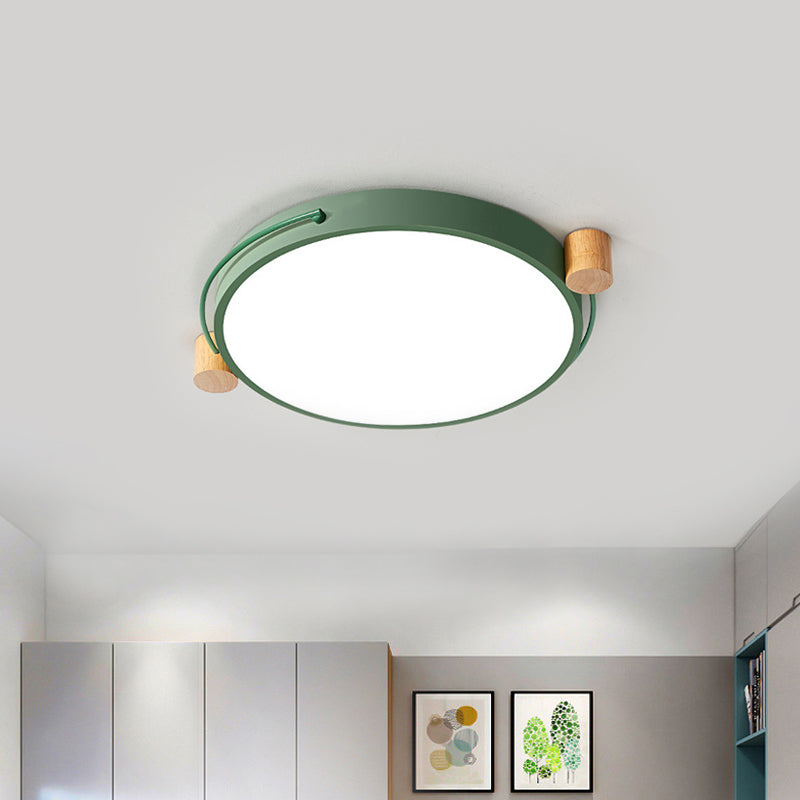 Minimalist Oval Ceiling Mount Light Fixture Metal LED 16"/19.5"/23.5" Long Bedroom Flushmount Lighting in Grey/White/Green, Warm/White Light