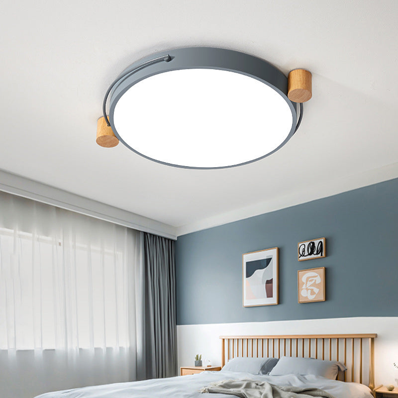 Minimalist Oval Ceiling Mount Light Fixture Metal LED 16"/19.5"/23.5" Long Bedroom Flushmount Lighting in Grey/White/Green, Warm/White Light