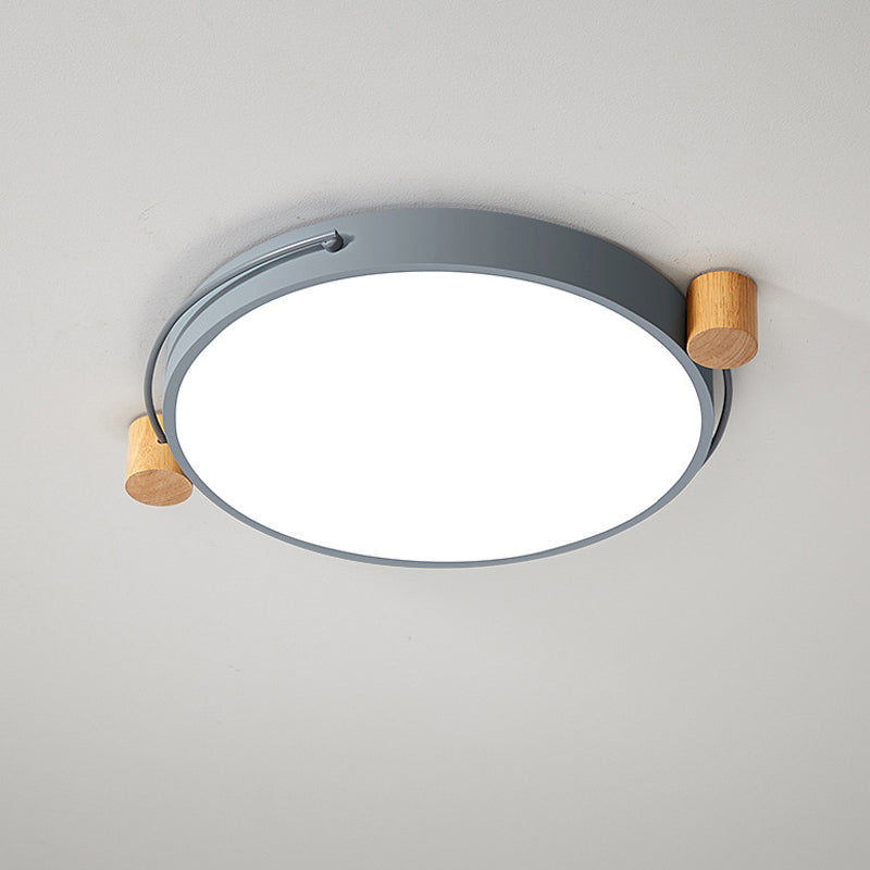 Minimalist Oval Ceiling Mount Light Fixture Metal LED 16"/19.5"/23.5" Long Bedroom Flushmount Lighting in Grey/White/Green, Warm/White Light