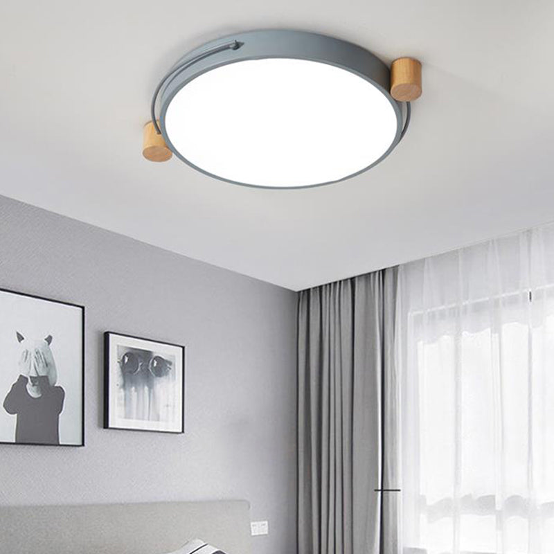 Minimalist Oval Ceiling Mount Light Fixture Metal LED 16"/19.5"/23.5" Long Bedroom Flushmount Lighting in Grey/White/Green, Warm/White Light