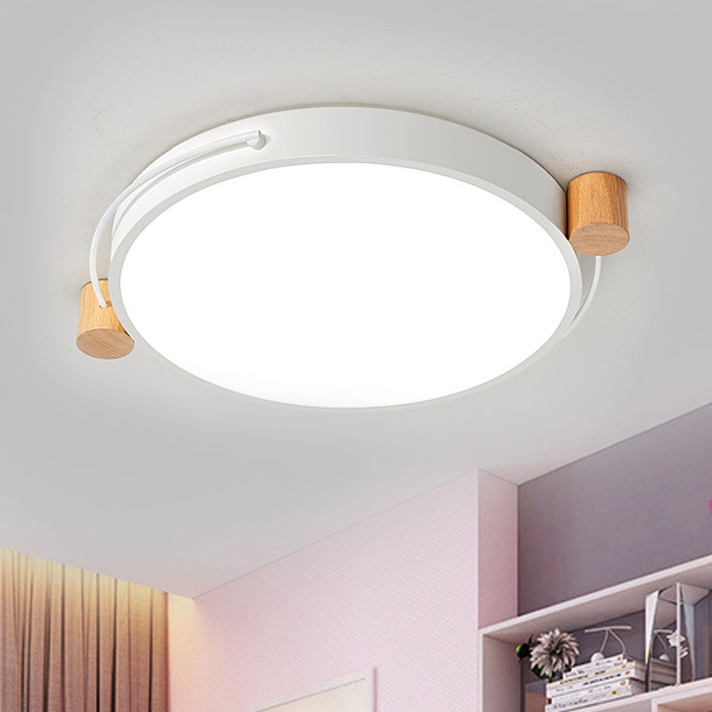 Minimalist Oval Ceiling Mount Light Fixture Metal LED 16"/19.5"/23.5" Long Bedroom Flushmount Lighting in Grey/White/Green, Warm/White Light