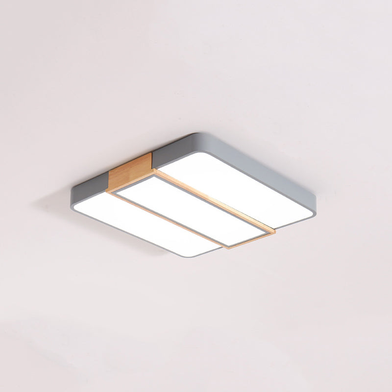 Colorblock Rectangular Flush Mount Lighting Nordic Acrylic Living Room LED Ceiling Lamp