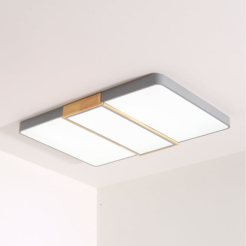 Colorblock Rectangular Flush Mount Lighting Nordic Acrylic Living Room LED Ceiling Lamp