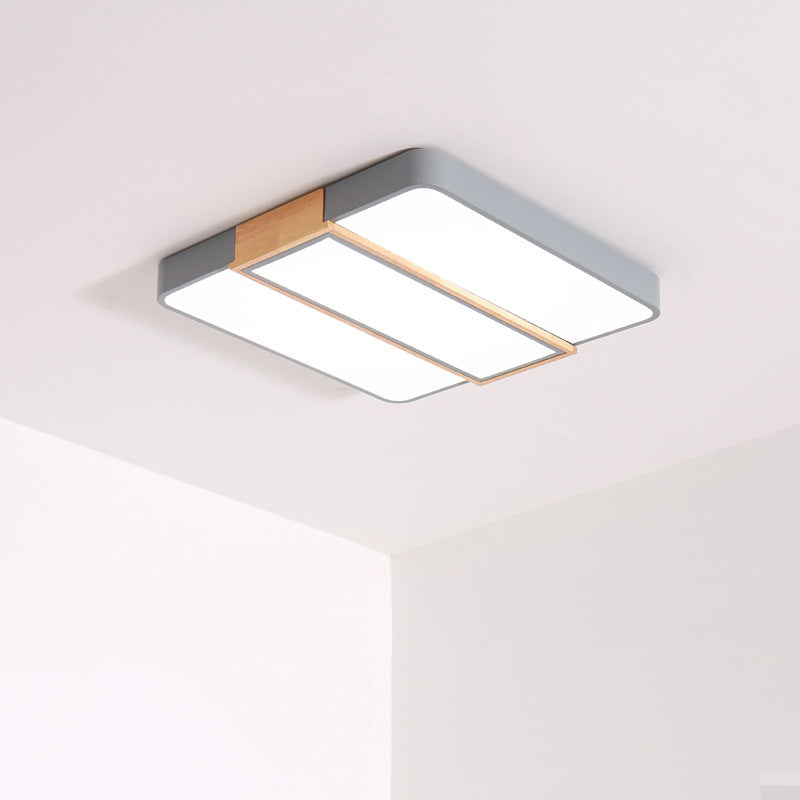 Colorblock Rectangular Flush Mount Lighting Nordic Acrylic Living Room LED Ceiling Lamp