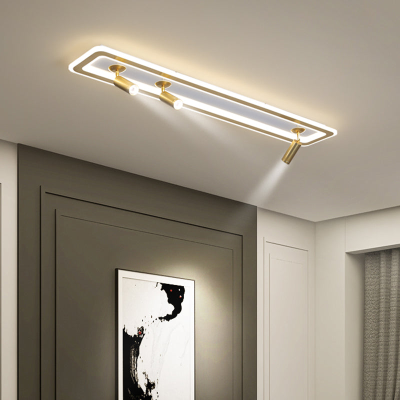 Modern Metal Linear LED Flush Ceiling Light Living Room Track Lights for Living Room