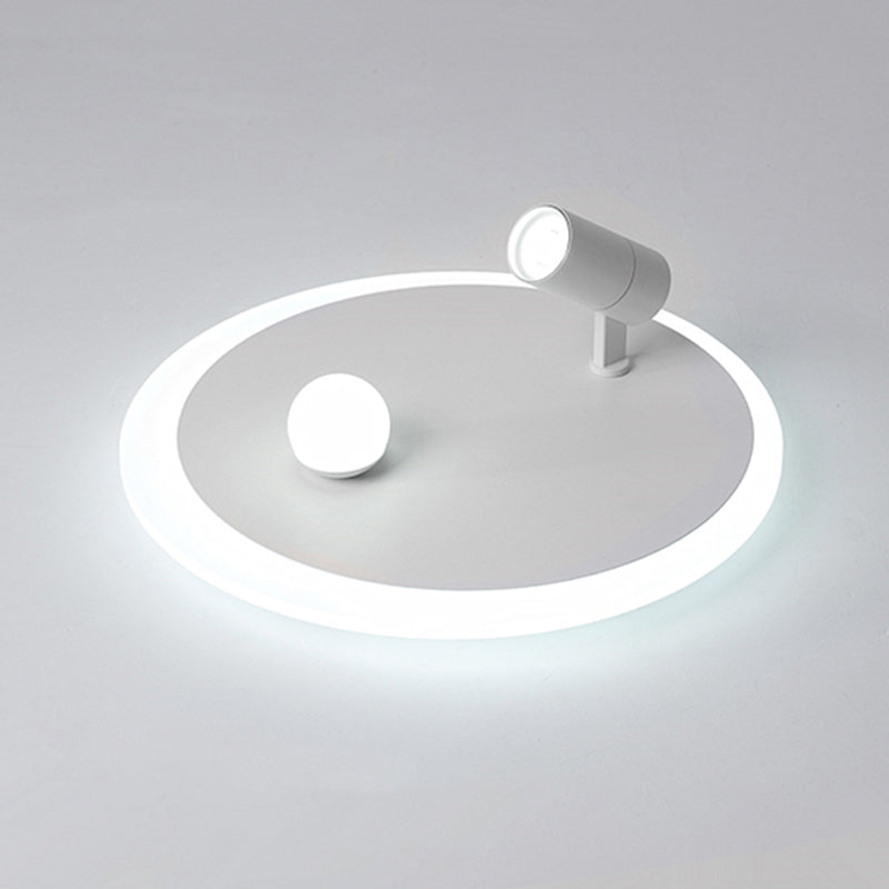 Montaggio semifulto a LED circolare in moderna luce al soffitto interno acrilico in stile bianco in bianco