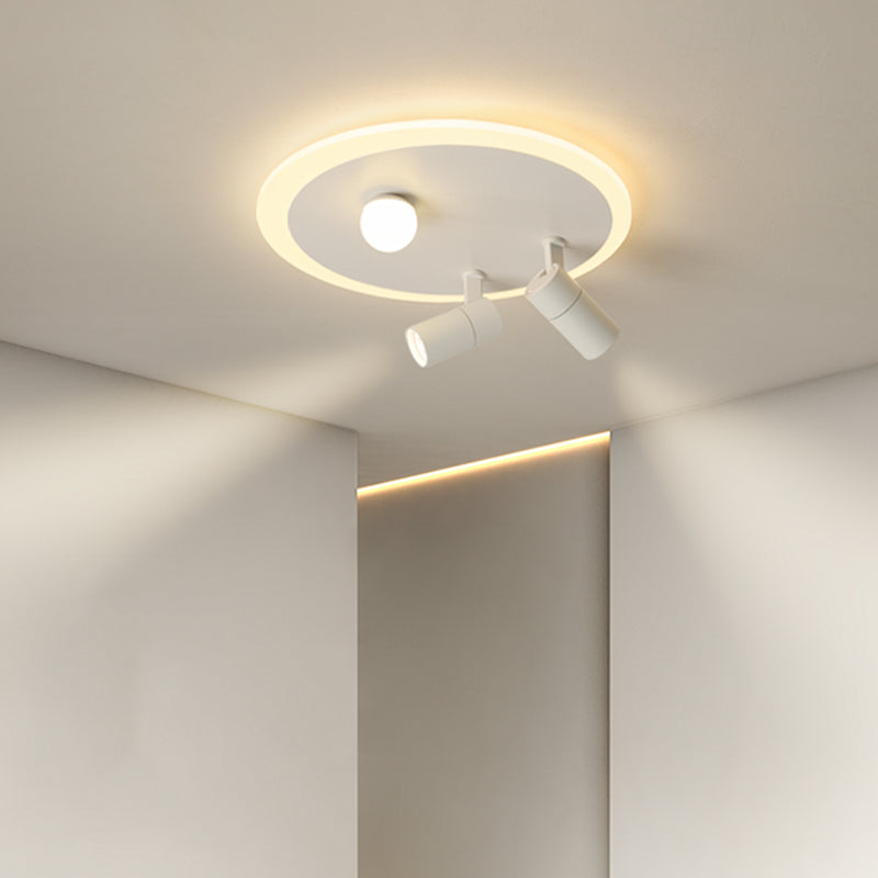 Circular LED Semi Flush Mount in Modern Concise Style Acrylic Indoor Ceiling Light in White