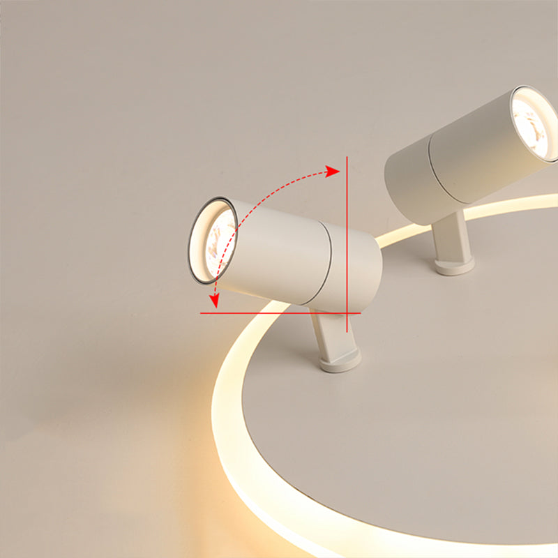 Montaje semi rasciquete de LED circular en moderna luz de techo de interiores acrílico de estilo conciso en blanco