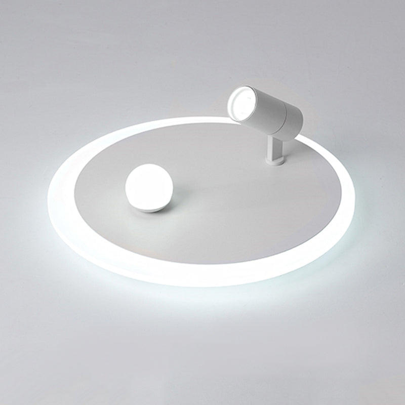 Montaje semi rasciquete de LED circular en moderna luz de techo de interiores acrílico de estilo conciso en blanco