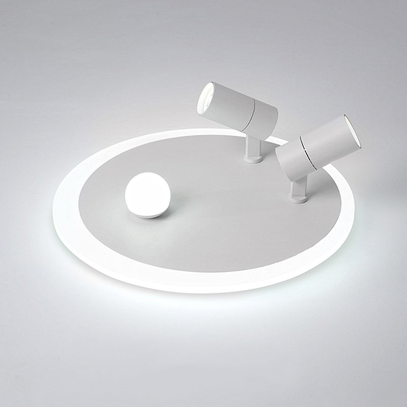 Montaggio semifulto a LED circolare in moderna luce al soffitto interno acrilico in stile bianco in bianco