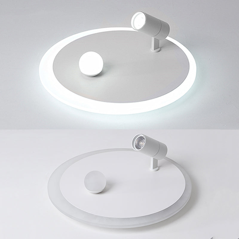 Montaggio semifulto a LED circolare in moderna luce al soffitto interno acrilico in stile bianco in bianco