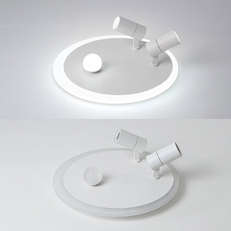 Circular LED Semi Flush Mount in Modern Concise Style Acrylic Indoor Ceiling Light in White