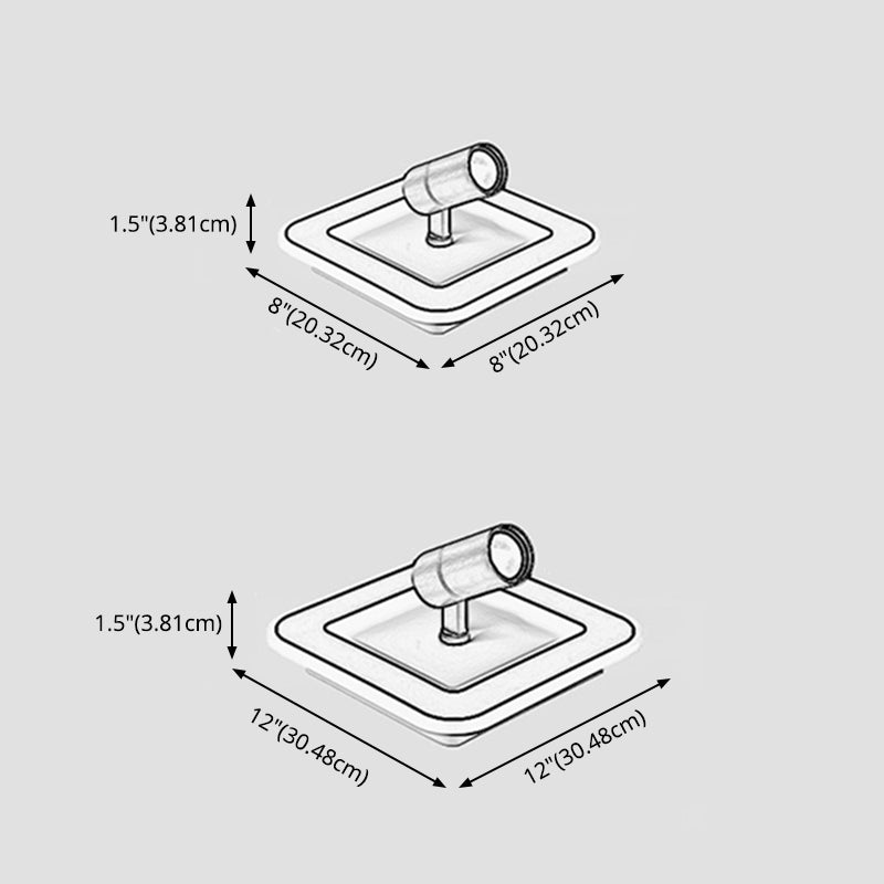 Apparecchiatura a soffitto semi-filo a 2 luci in moderna luce acrilica quadrata in stile conciso con lampada in ferro battuto