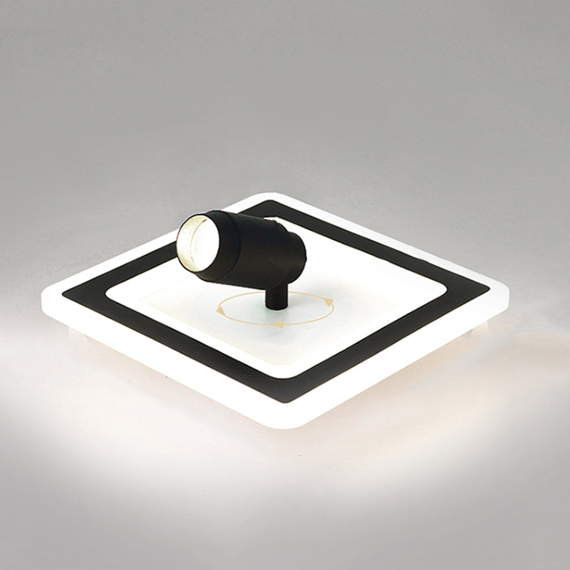 Black Square LED Semi Flush Mount im modernen kreativen Acryl 1-Licht-Deckenelement für Garderobe