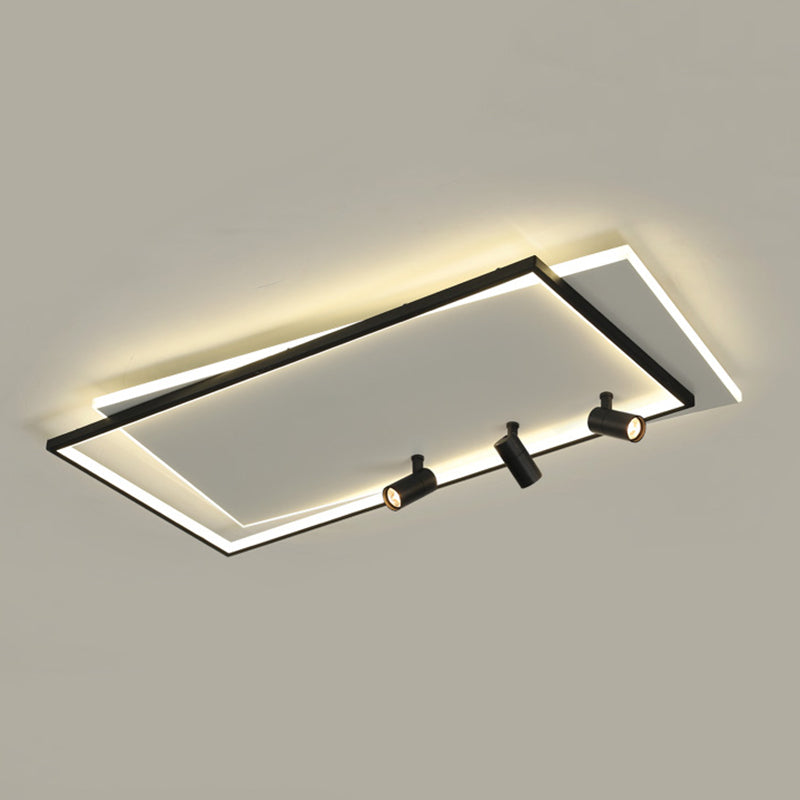 Ultra-thin Flush Ceiling Lights New Modern Metal Flush Mount in Black for Living Room