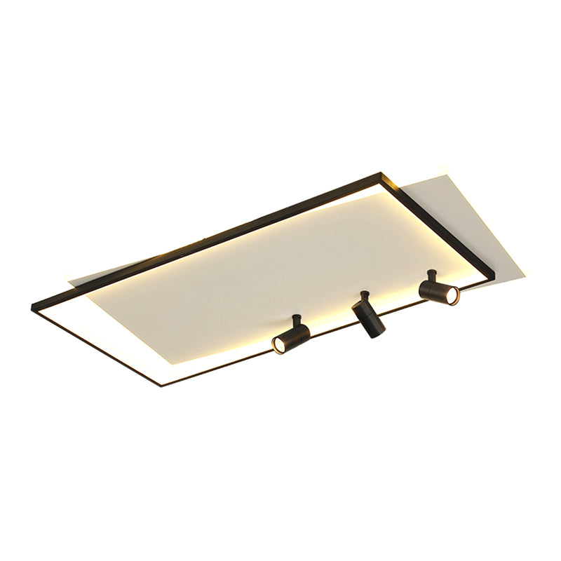 Ultra-thin Flush Ceiling Lights New Modern Metal Flush Mount in Black for Living Room