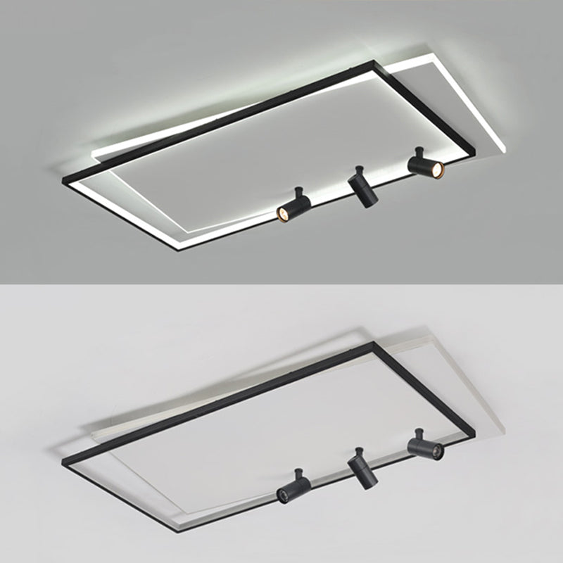 Ultra-thin Flush Ceiling Lights New Modern Metal Flush Mount in Black for Living Room