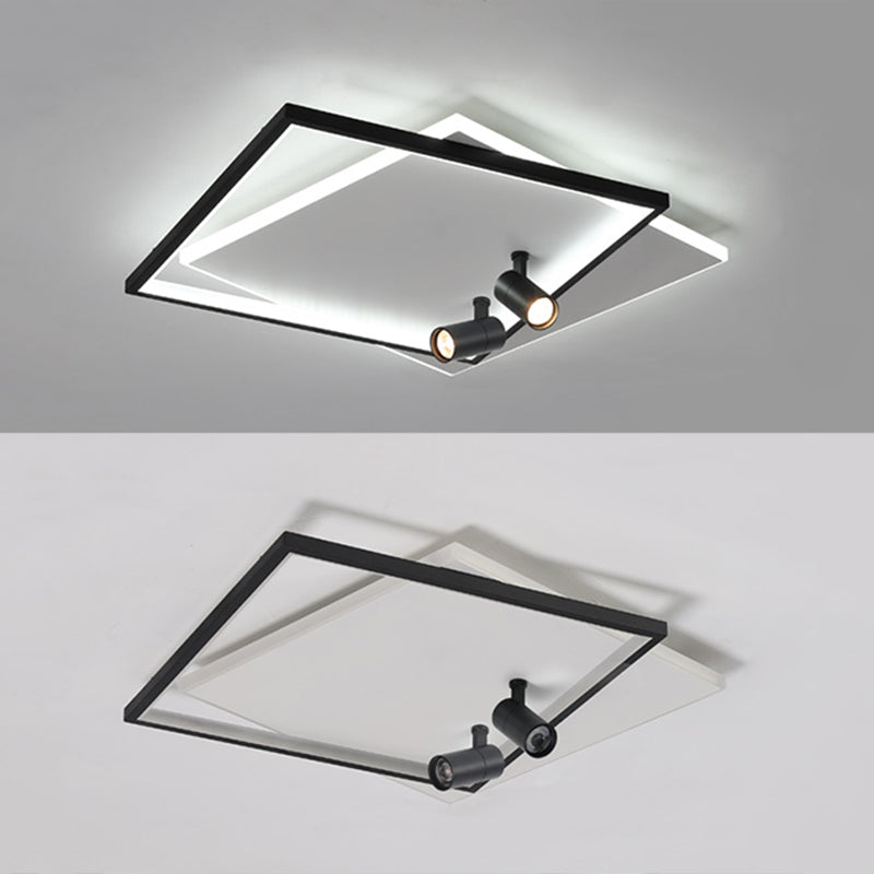 Ultra-thin Flush Ceiling Lights New Modern Metal Flush Mount in Black for Living Room