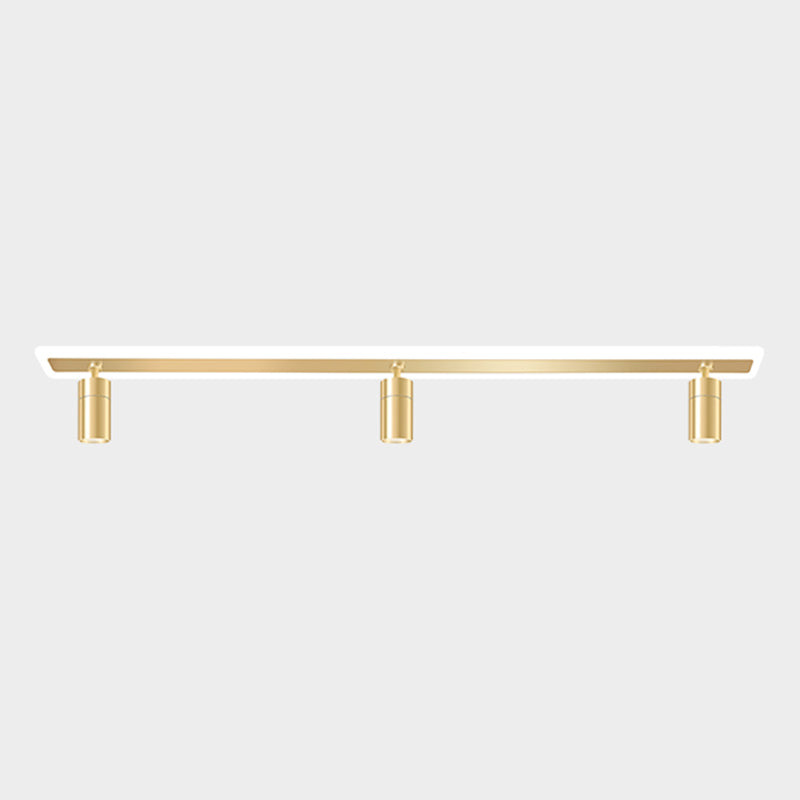 Gold Rectangular LED Semi Flush Mount in Modern Concise Style Acrylic Indoor Ceiling Light