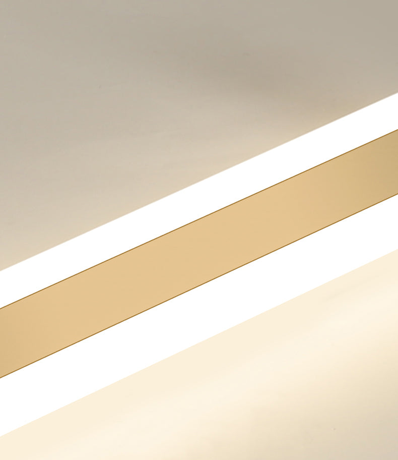 Goldene rechteckige LED -Semi -Flush -Halterung im modernen prägnanten Acryl -Innendecke